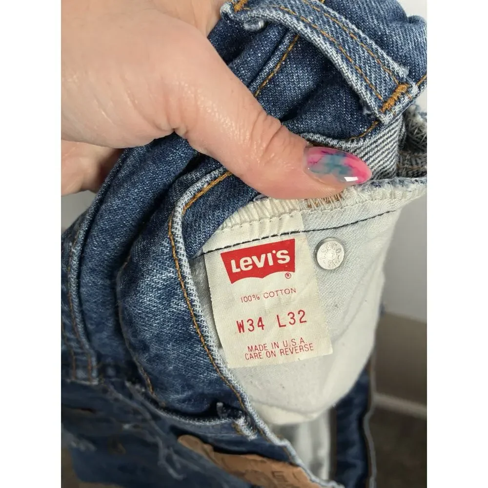 Vintage Levi’s 505 Orange Tab Straight Leg Regular Fit 34x32 Jeans USA Made